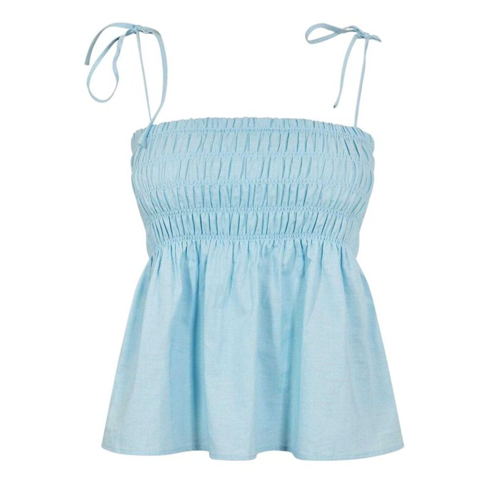 Jack Wills Womens/Ladies Shirred Sleeveless Top / Blue